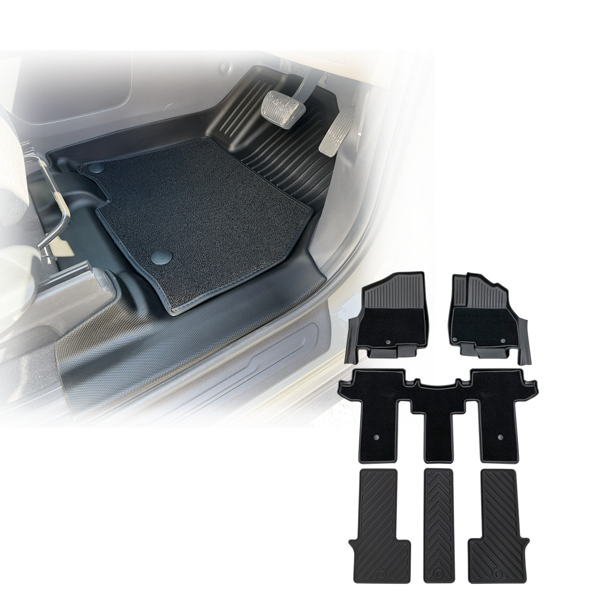 5D Double-Layer Car Floor Mats for KIA Carnival KA4 Series 2020-Onwards