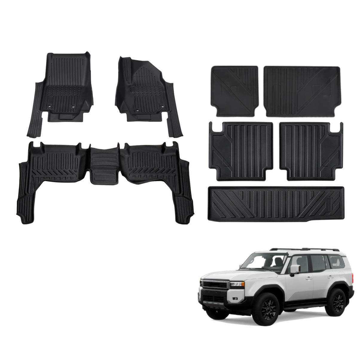 7D TPE Car Floor Mats for Toyota Land Cruiser Prado 250 LC250 2024-Onwards