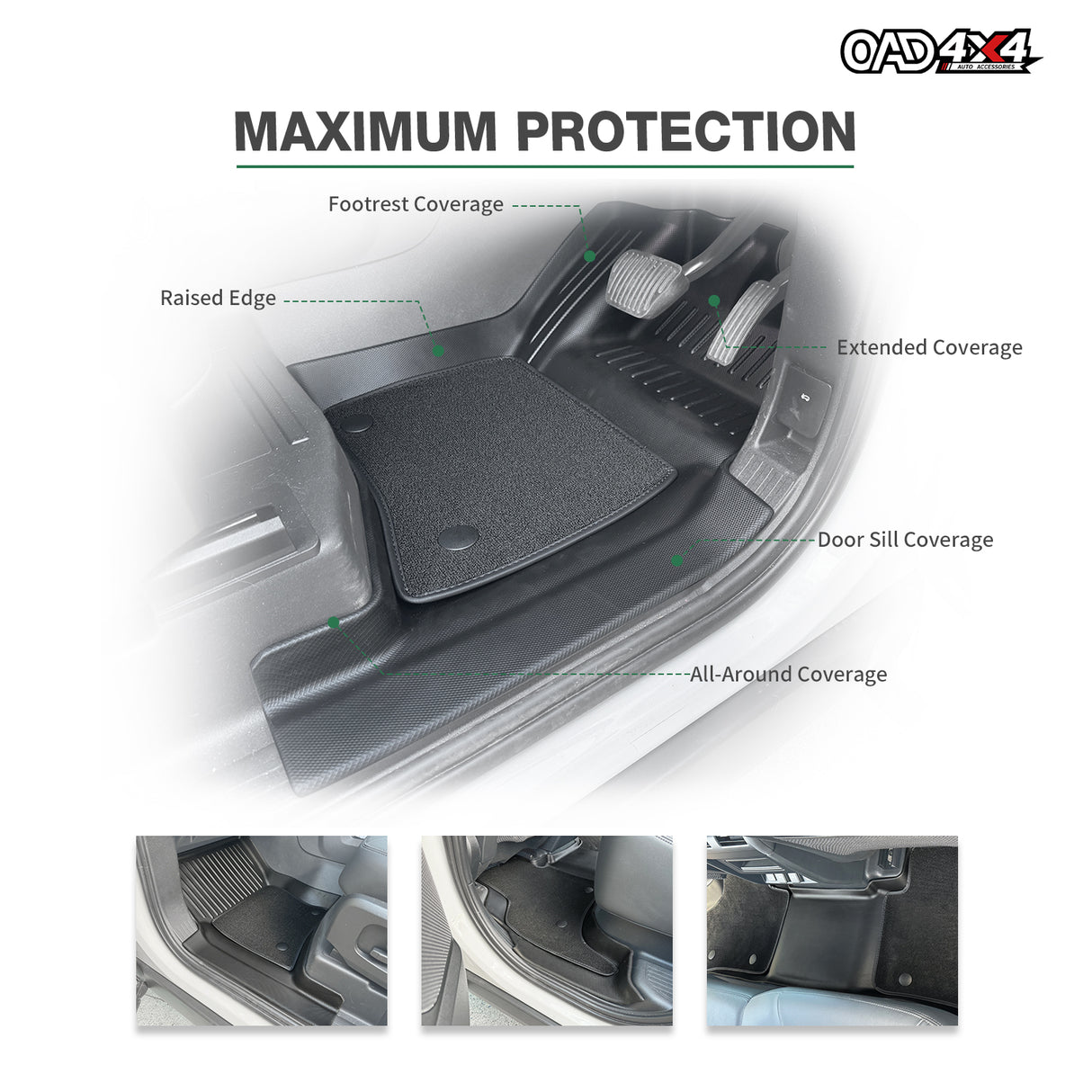 5D Double-Layer Car Floor Mats for Land Rover Defender L663 110 5 Seats 2020-Onwards