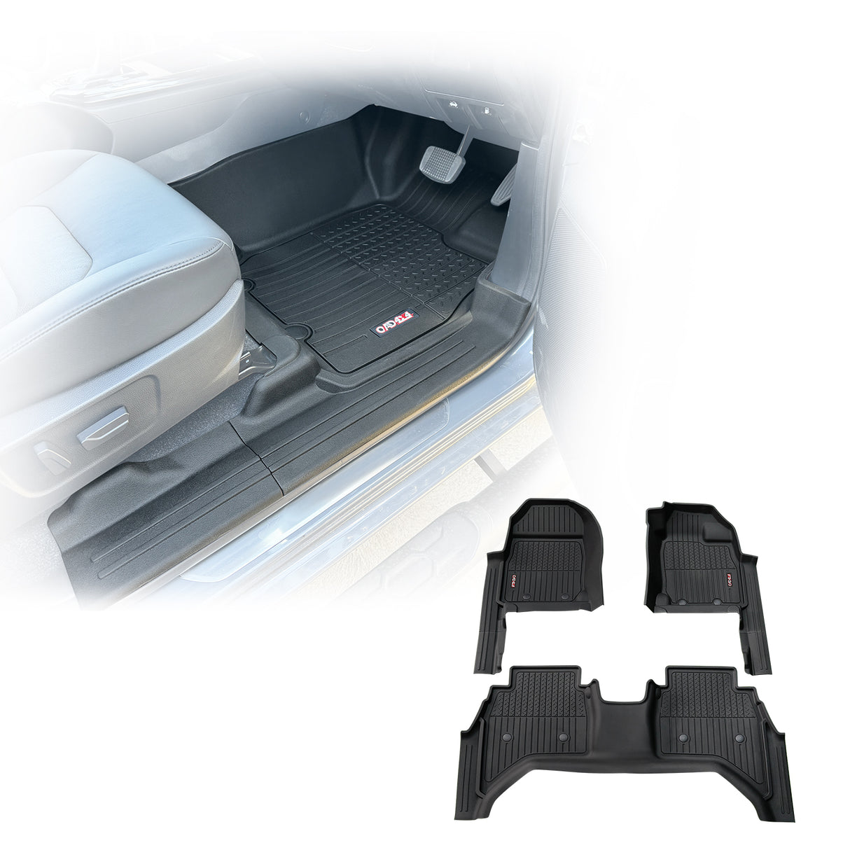 Injection 7D TPE Car Floor Mats for Mazda BT-50 BT50 Dual Cab 2020-Onwards