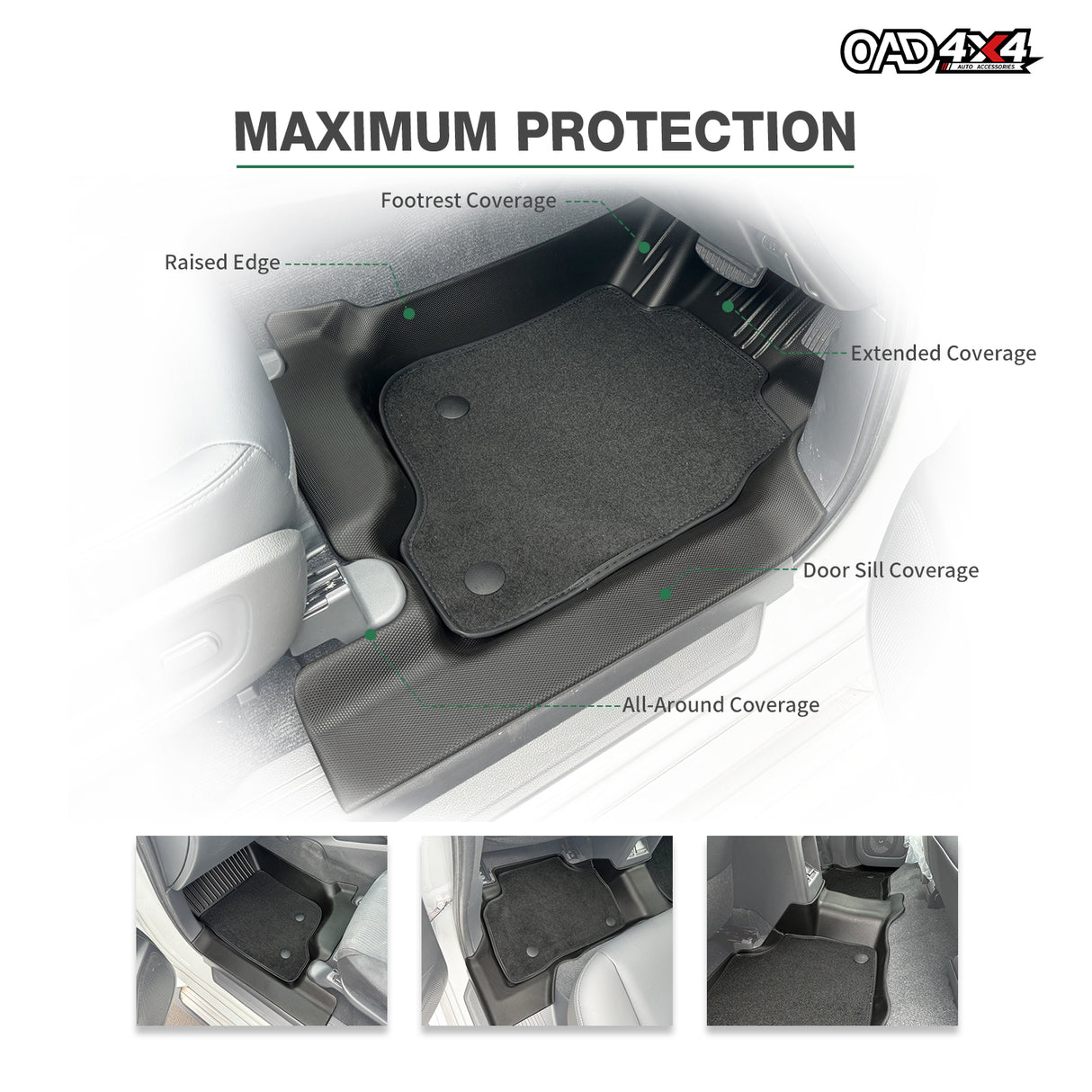5D Double-Layer Car Floor Mats for Mitsubishi Pajero Sport 2015-Onwards