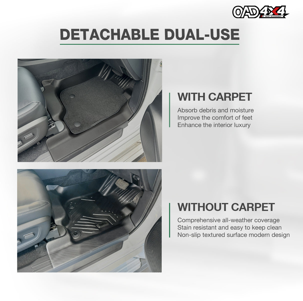 5D Double-Layer Car Floor Mats for Mitsubishi Pajero Sport 2015-Onwards