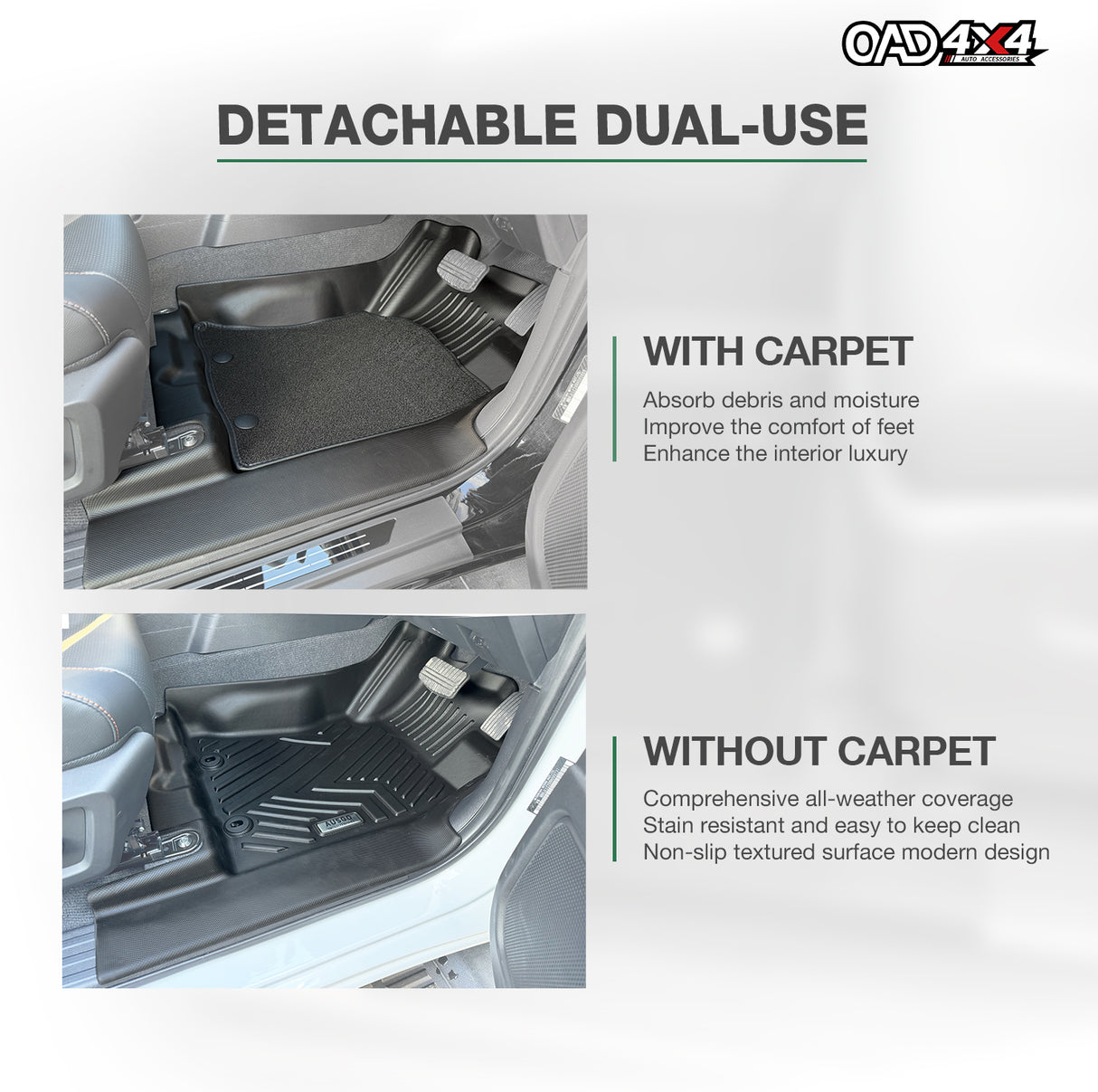 Double-Layer Floor Mats & Door Sill Protector for Mitsubishi Triton MV All-New Dual Cab 2024-Onwards