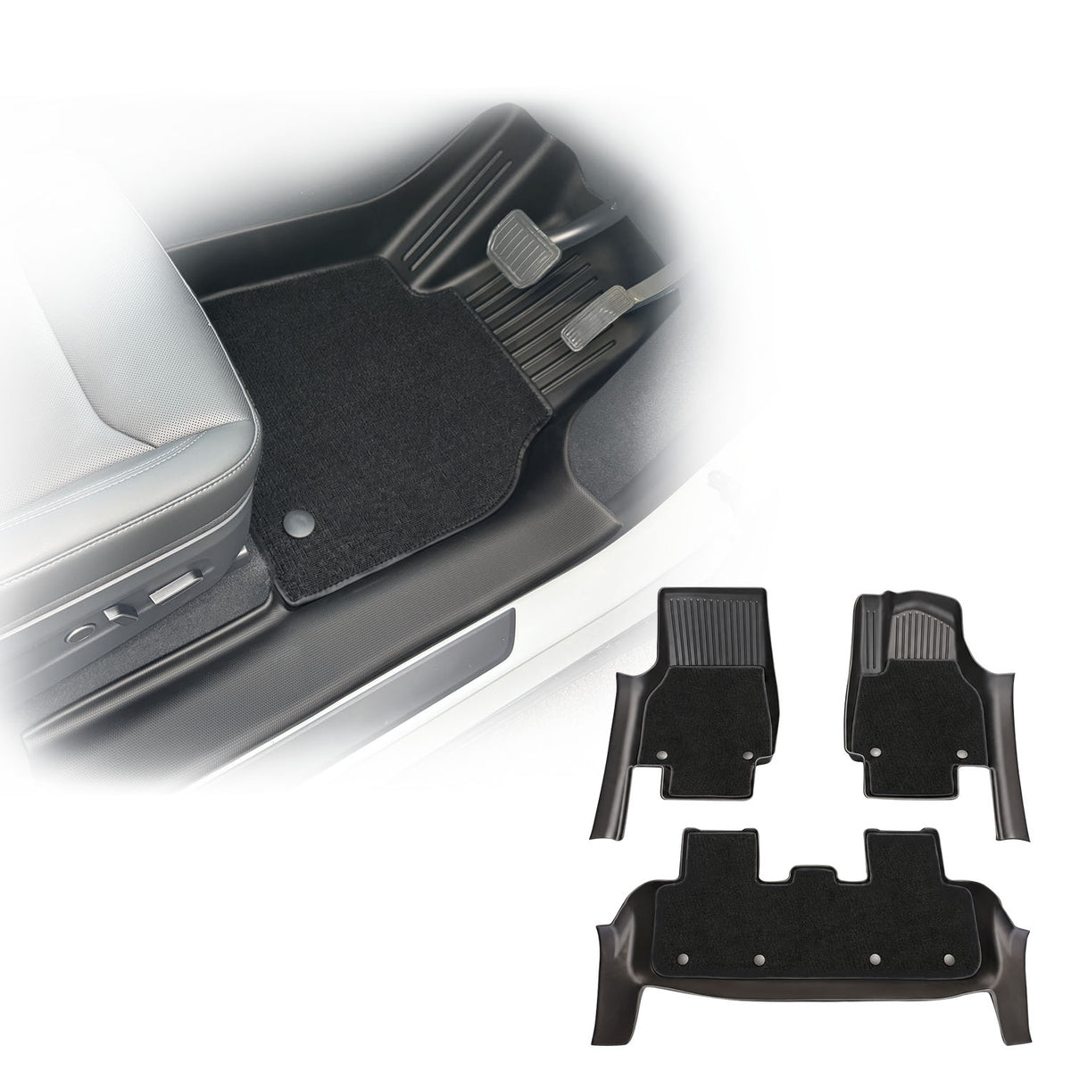 5D Double-Layer Car Floor Mats for Tesla Model Y Juniper 2025-Onwards