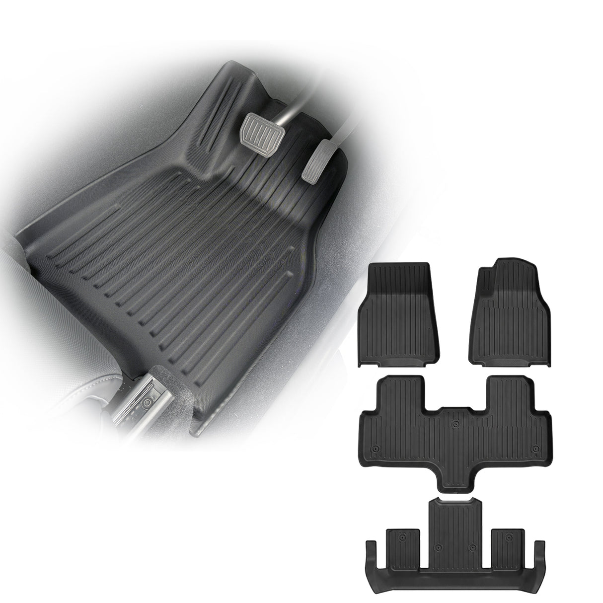 3D Car Floor Mats for Tesla Model Y L 6 Seats 2026-Onwards