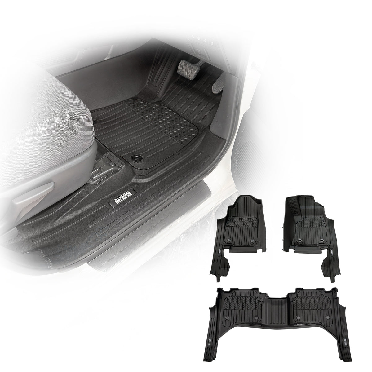 Injection 7D TPE Car Floor Mats for Toyota Hilux Dual Cab 2015-2025