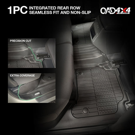 Injection 7D TPE Floor Mats & Door Sill Protector for Toyota Hilux Dual Cab 2015-2025