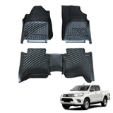 3D Floor Mats Car Mats for Toyota Auto Hilux Dual Cab 2015-2025