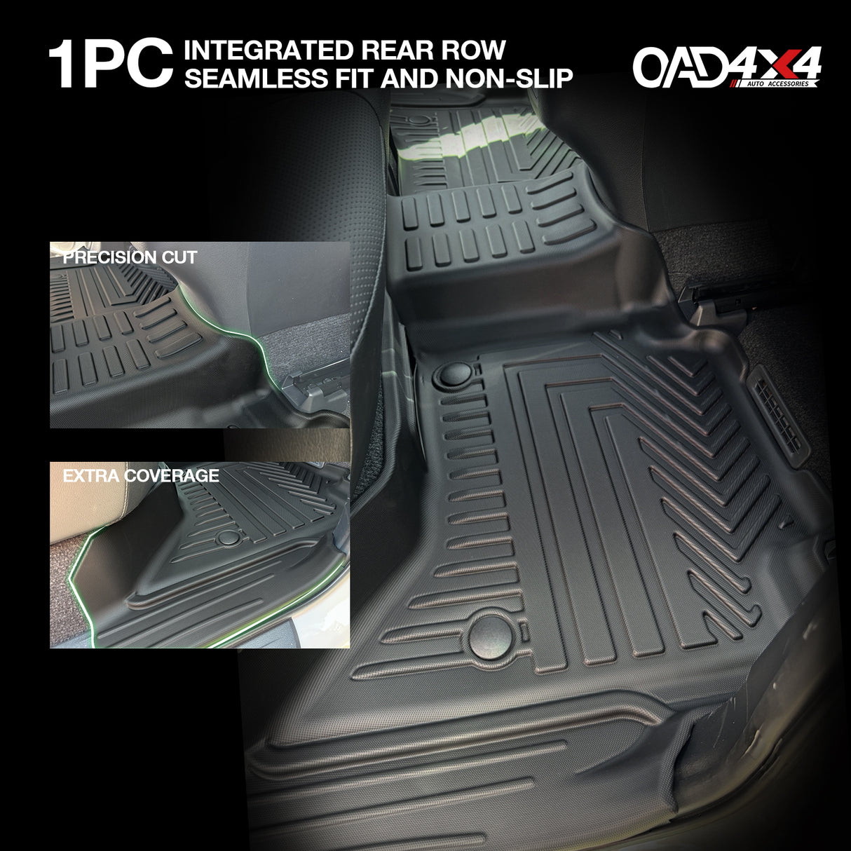 5D TPE Car Floor Mats for Toyota Hilux Dual Cab mild-hybrid 48V 2024-Onwards