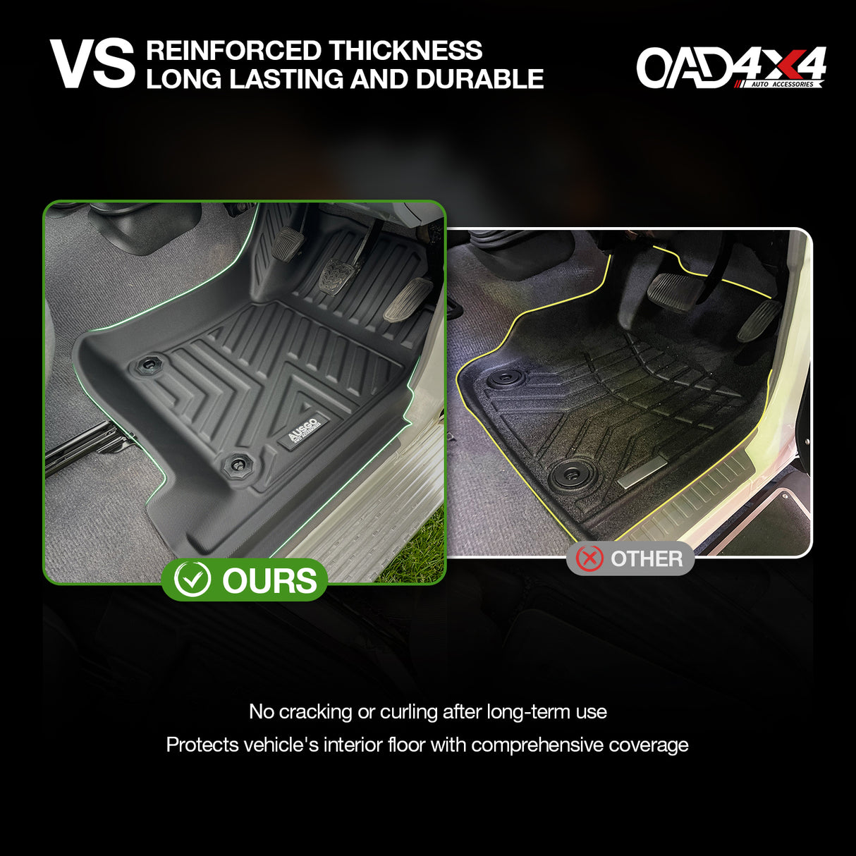 5D TPE Car Floor Mats for Toyota Land Cruiser 79 Single Cab 2012-2016