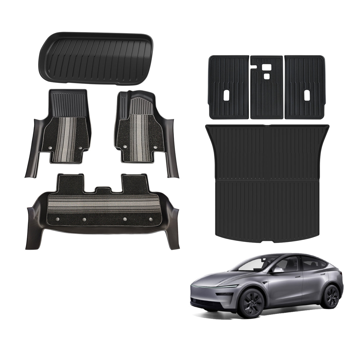 5D Double-Layer Car Floor Mats for Tesla Model Y Juniper 5 Seats 2025-Onwards