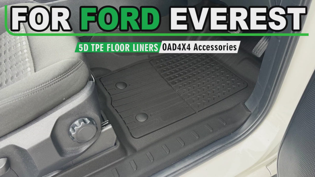 Injection 7D TPE Car Floor Mats for Ford Everest Next-Gen 2022-Onwards