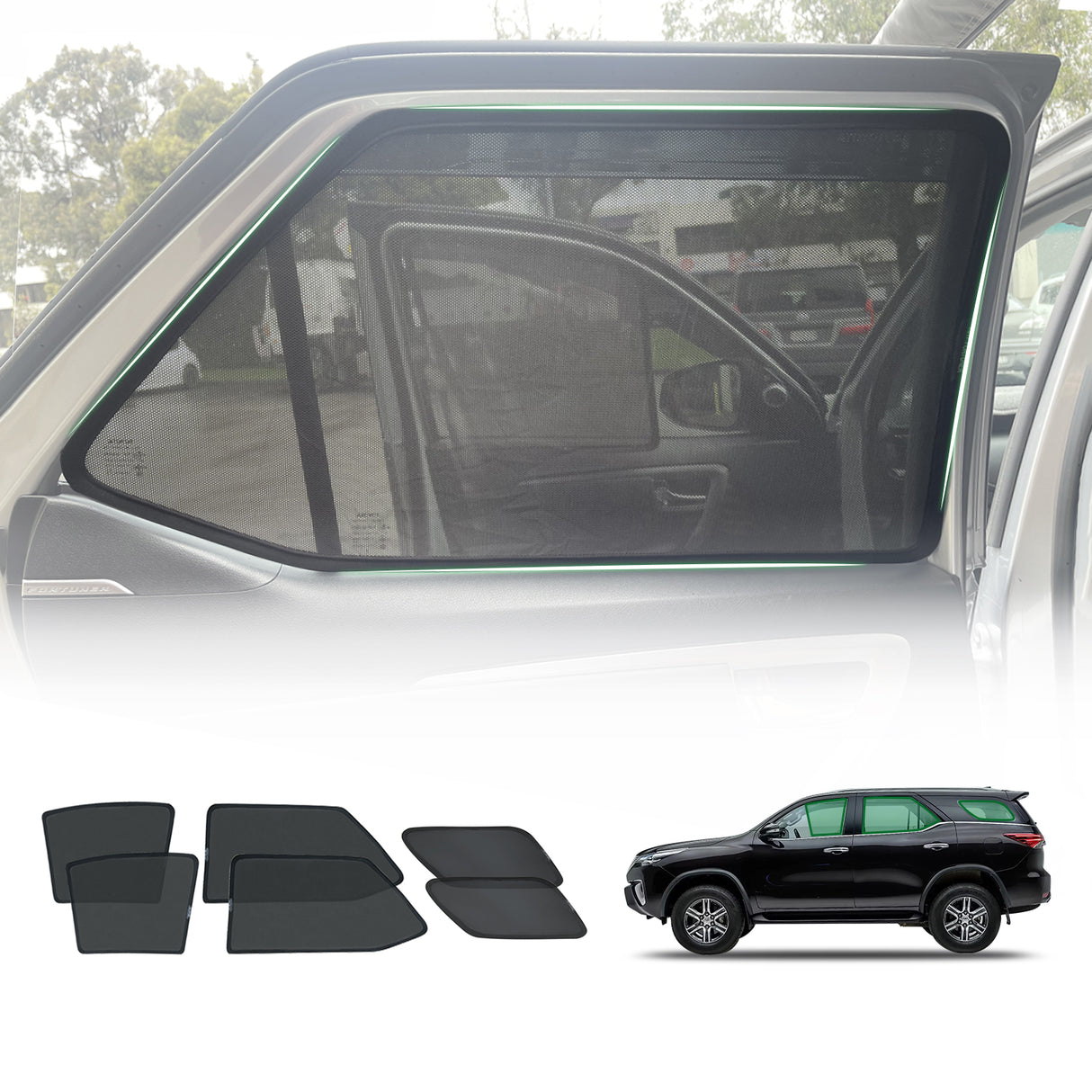 Magnetic Window Sun Shade for Toyota Fortuner 2015-Onwards