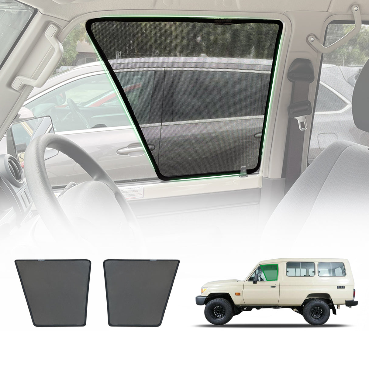 Magnetic Window Sun Shade for Toyota Land Cruiser 78 Series