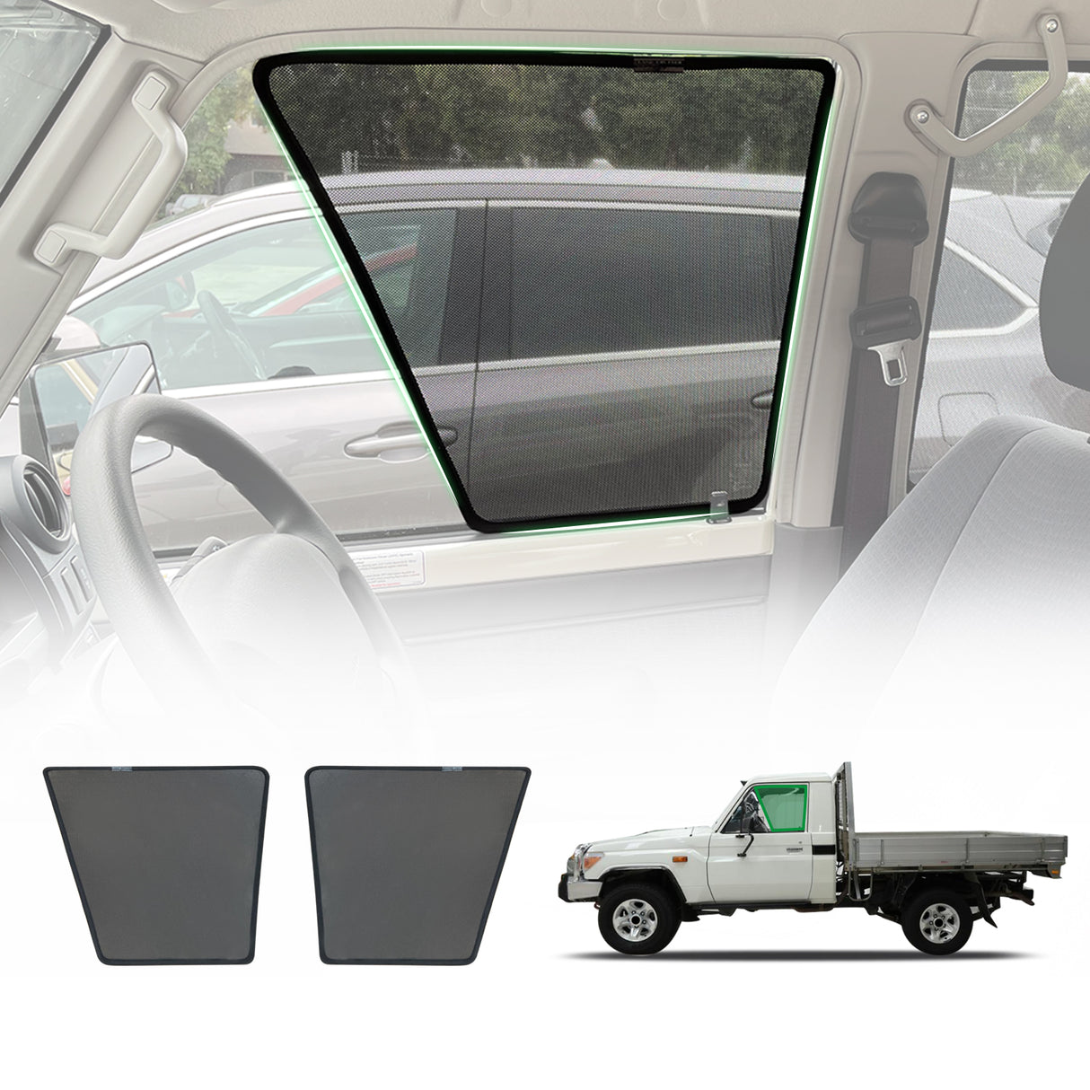Magnetic Window Sun Shade for Toyota Land Cruiser 79 Series UTE