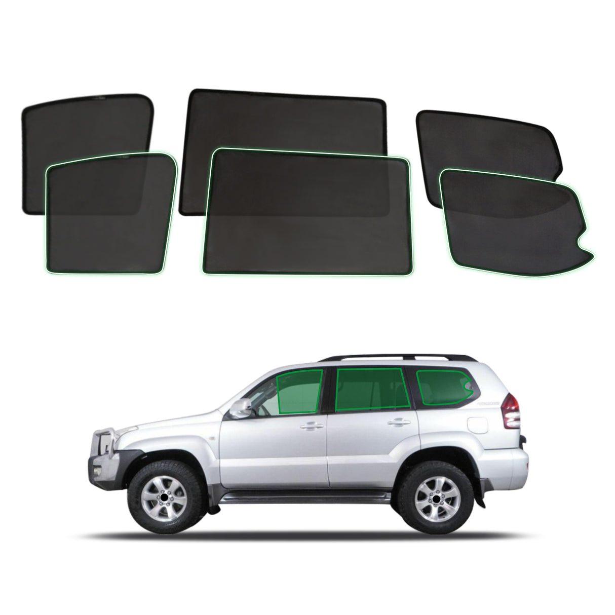 Magnetic Window Sun Shade for Toyota Land Cruiser Prado 120 2003-2009