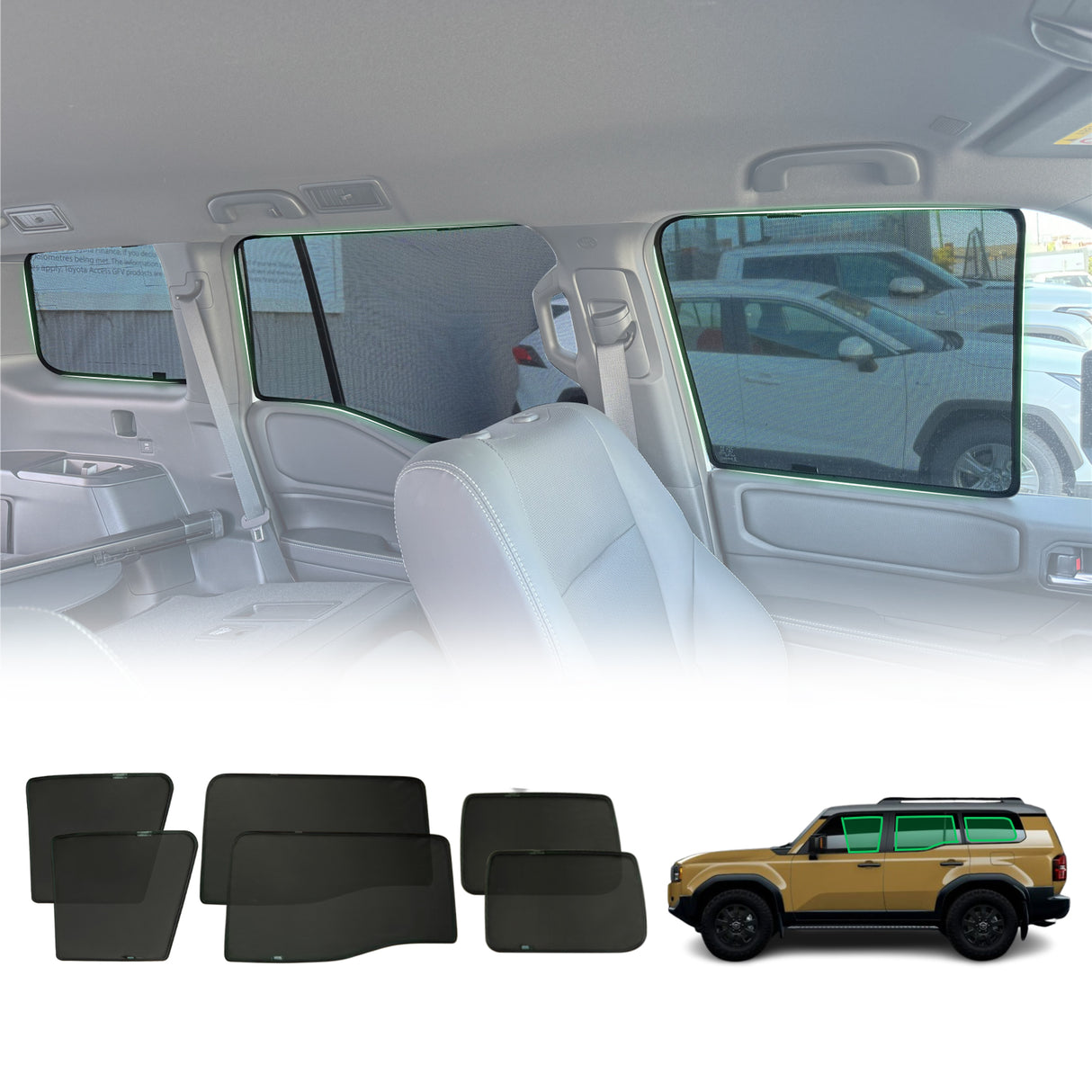 Magnetic Window Sun Shade for Toyota Land Cruiser Prado 250 LC250 2024-Onwards