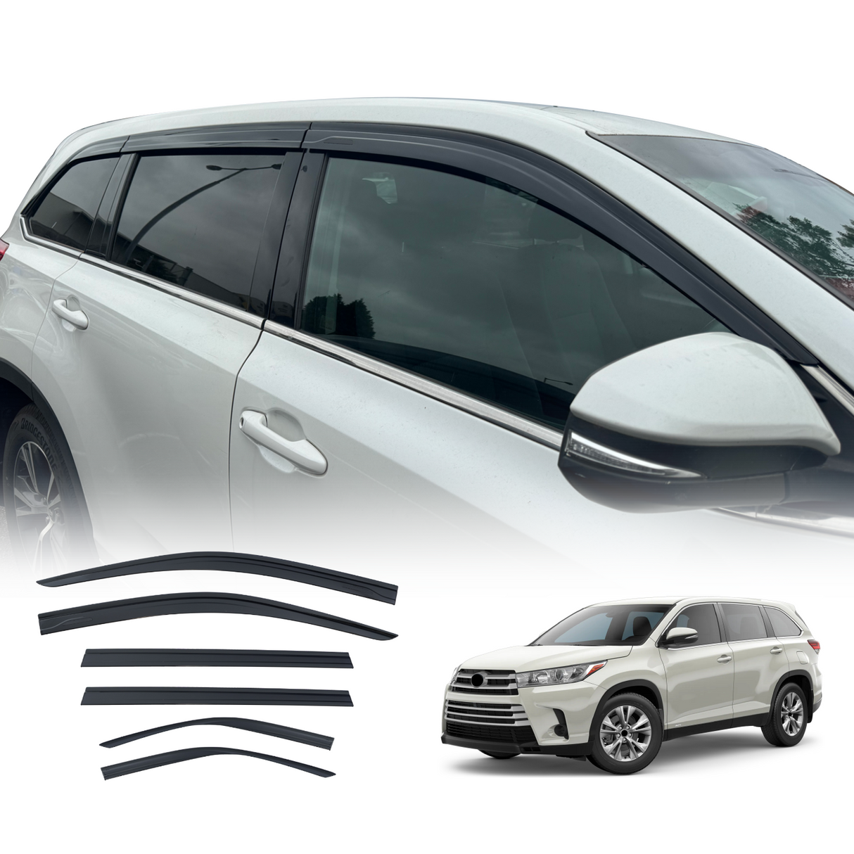 Injection Weather Shields for Toyota Kluger 2013-2021 6PCS