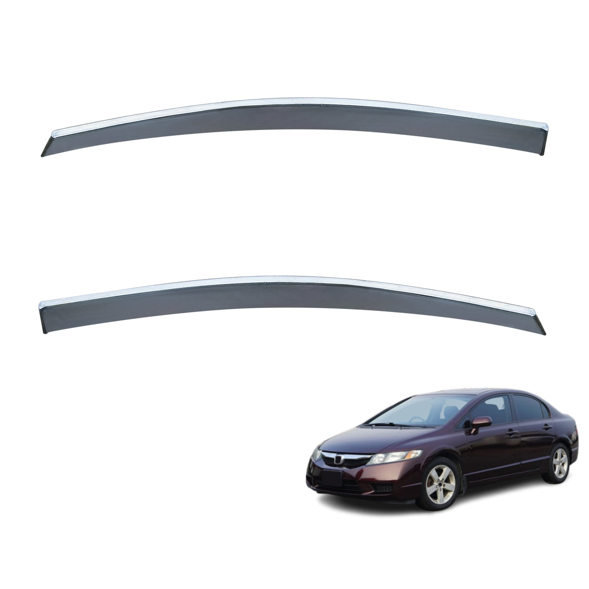 Chrome Edge Weather Shields for Honda Civic Sedan 2006-2011