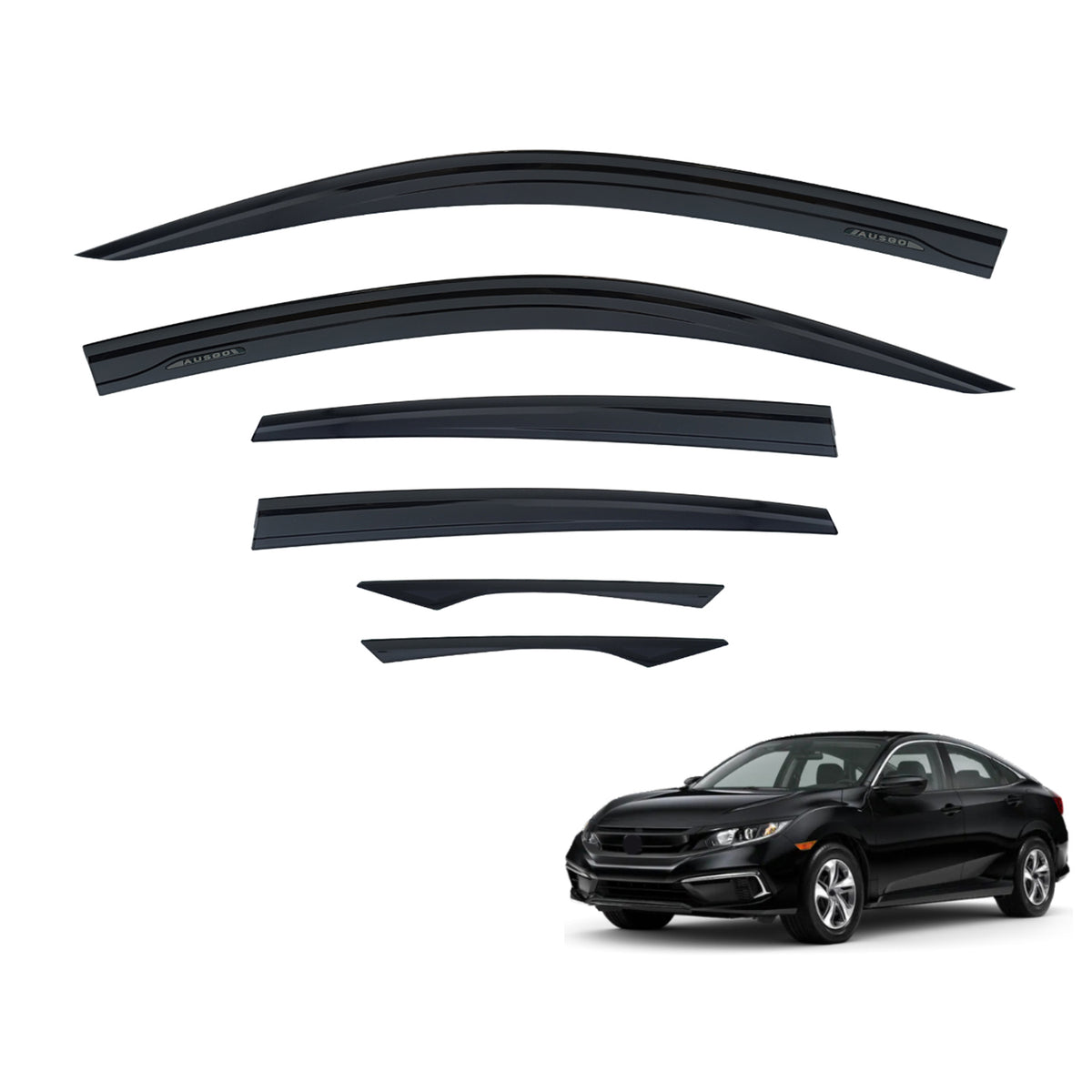 Injection Weather Shields for Honda Civic 10th Sedan 2016-2021 6PCS