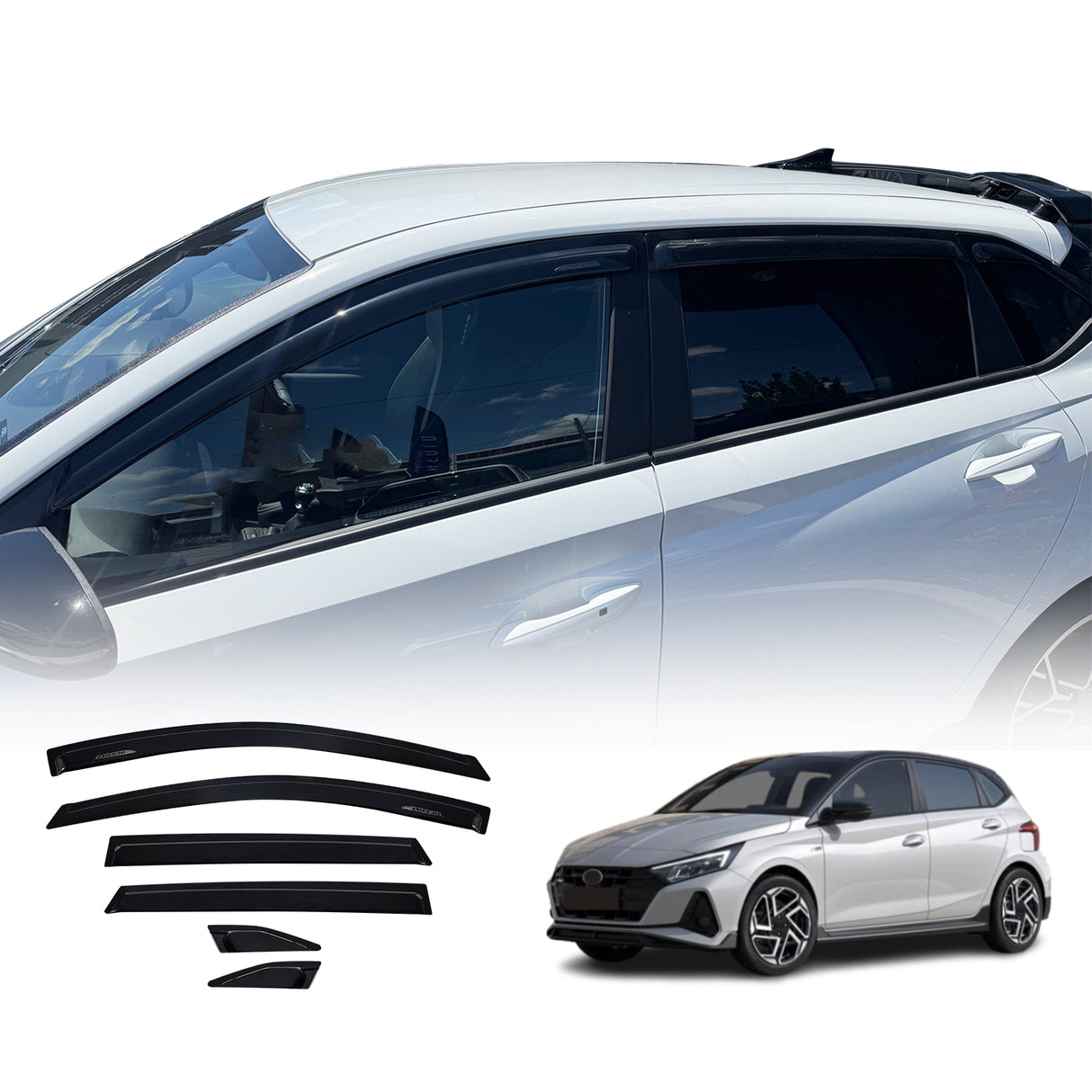 Luxury Weather Shields for Hyundai I20 Hatch 2021-Onwards 6PCS