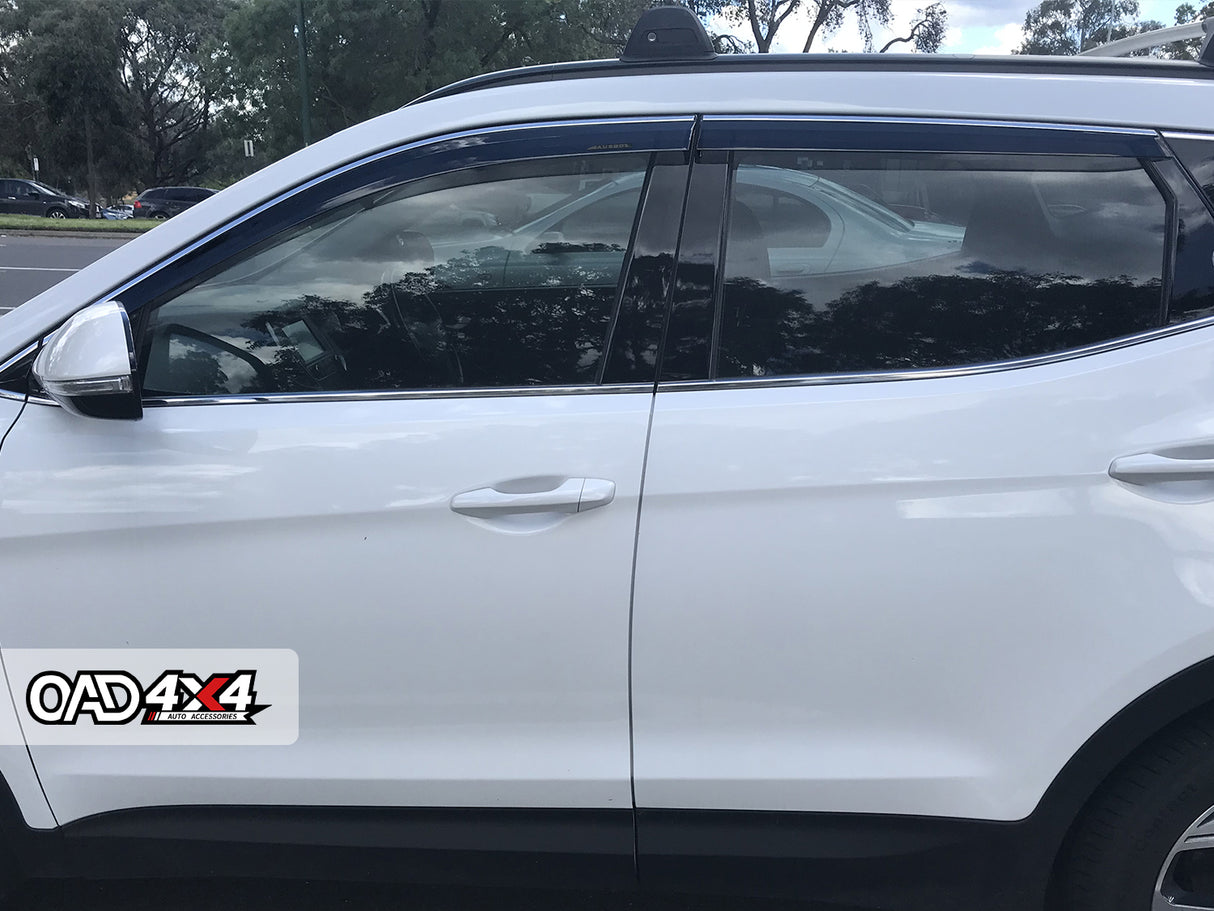 Stainless Edge Weather Shields for Hyundai Santa Fe DM Series 2012-2018