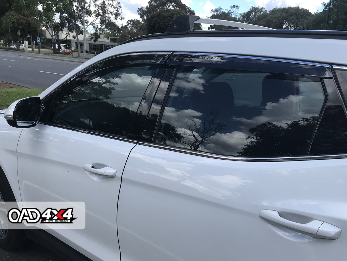 Stainless Edge Weather Shields for Hyundai Santa Fe DM Series 2012-2018