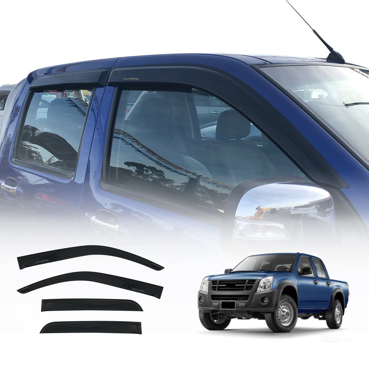 Luxury Weather Shields for ISUZU D-MAX DMAX Dual Cab 2008-2012