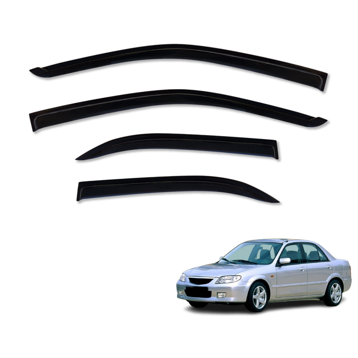 Luxury Weather Shields for Mazda 323 Sedan 1998-2004