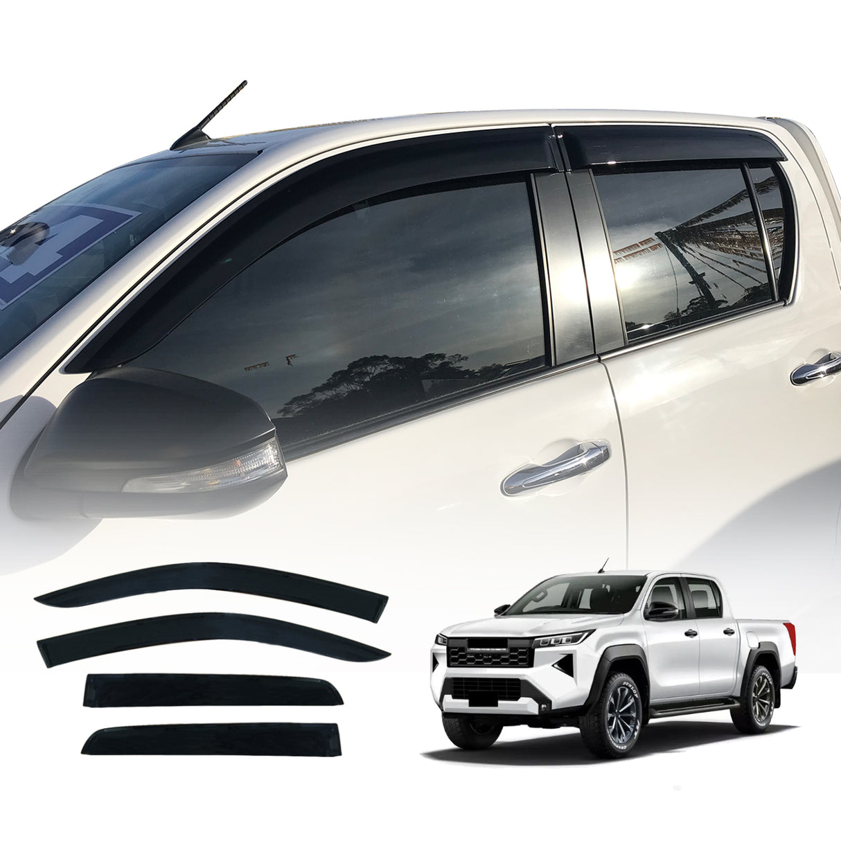 Injection Weather Shields for Toyota Hilux Dual Cab 2025-Onwards