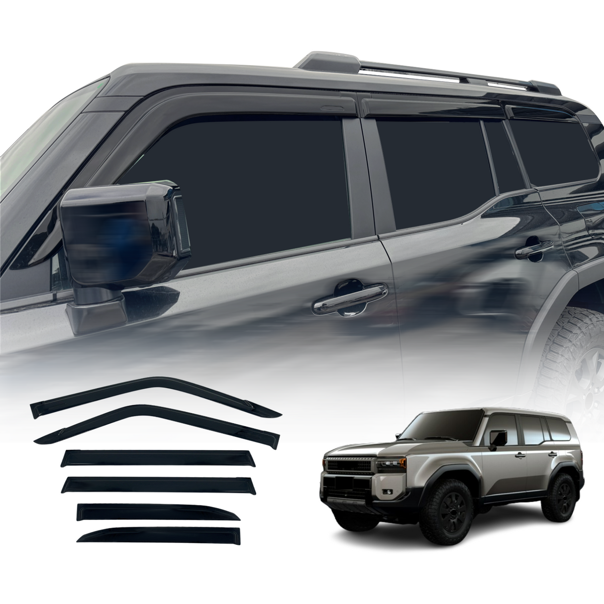 Luxury Weather Shields for Toyota Land Cruiser Prado 250 LC250 2024-Onwards 6PCS