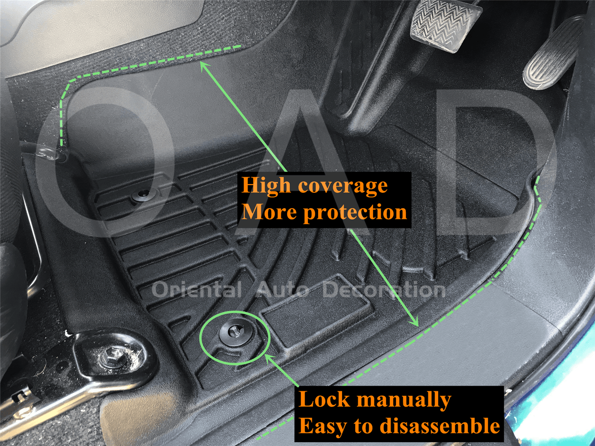 Premium Custom 3D Floor Mats Car Mats for Toyota Auto Hilux Dual Cab 2015-Onwards